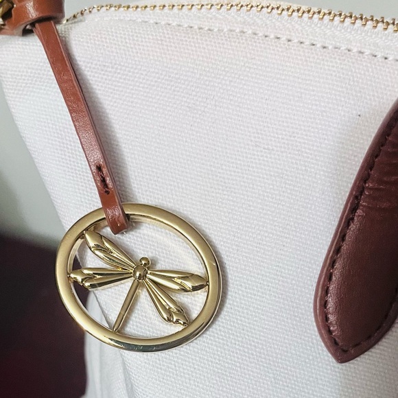 Talbots Summer bag in Linen/ Cotton blend fabric with Leather detachable strap - Picture 6 of 10